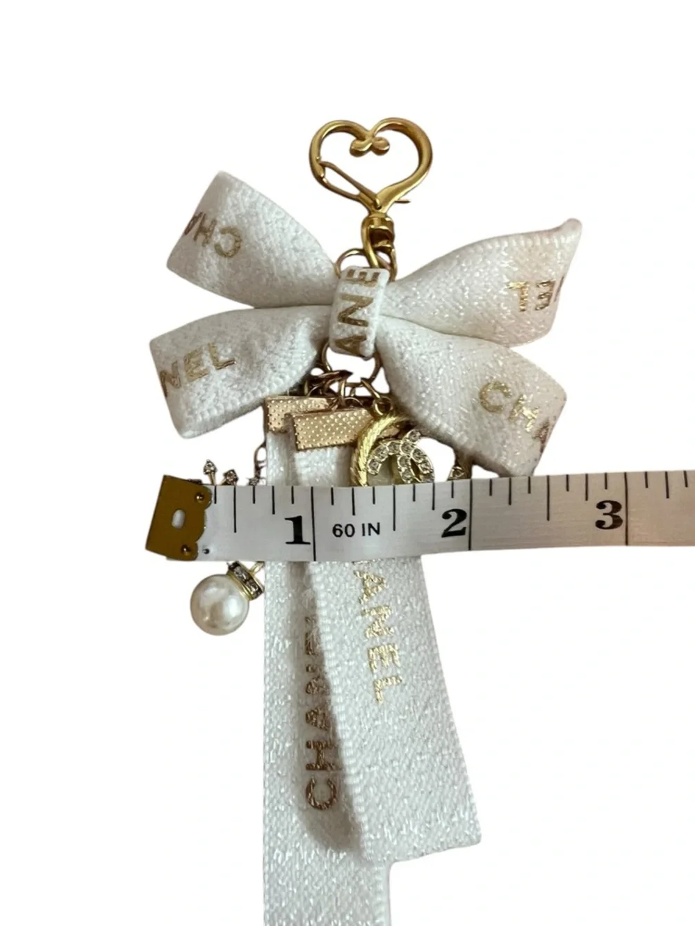 Chanel White Bow Charm Keychain Charm NIB - Picture 8 of 13